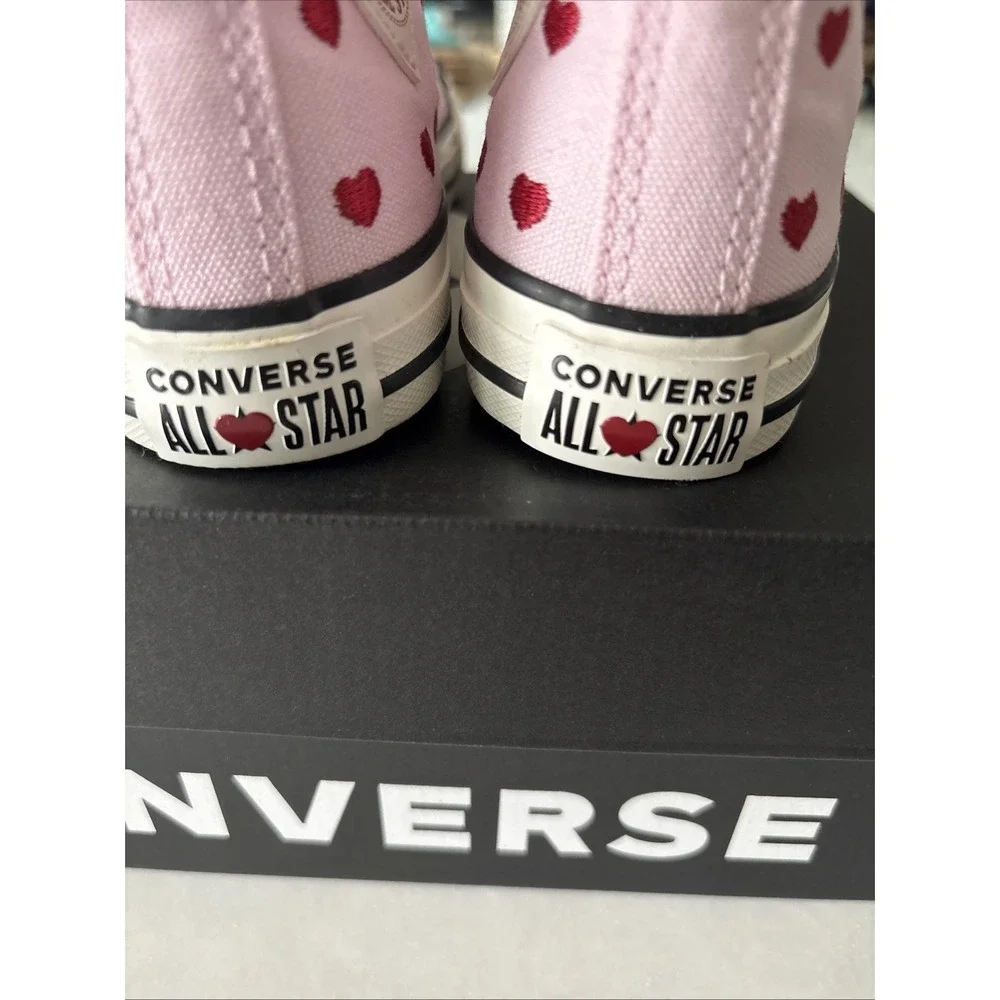 Girls 13 Sneakers Converse Chuck Taylor All Star Valentine's Day High Top Hearts